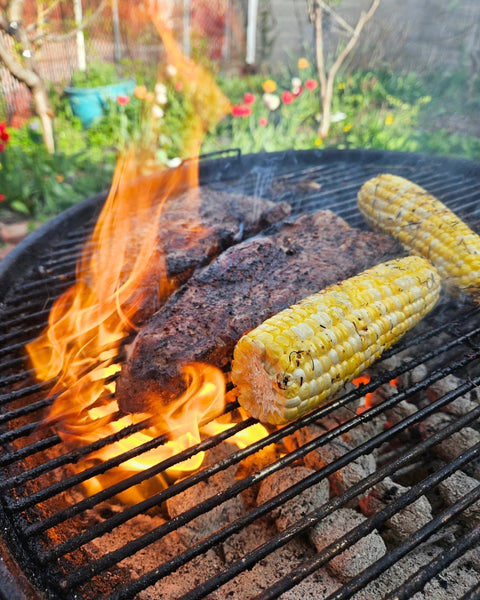 Grilled NY Strip Steaks with ZEKES Coffee Rub